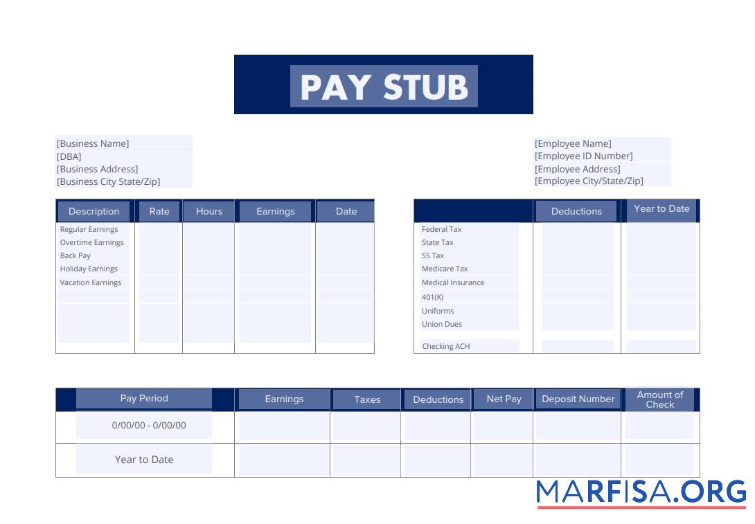 Downloadable Employee pay stub version 6s example